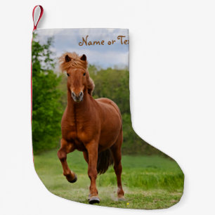 Icelandic Pony Tölt Funny Photo Horse - Name Small Christmas Stocking