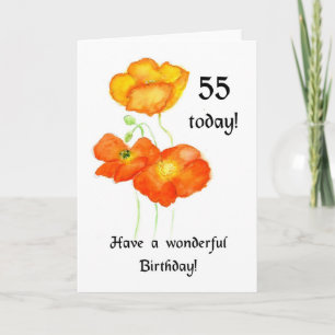 Icelandic Poppies 55th Birthday Card