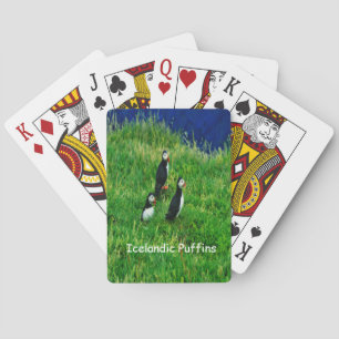 Icelandic Puffins in Summer Playing Cards