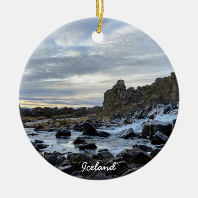 Icelandic river - ceramic ornament (Front)