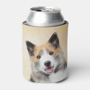 Icelandic Sheepdog Painting - Original Dog Art Can Cooler