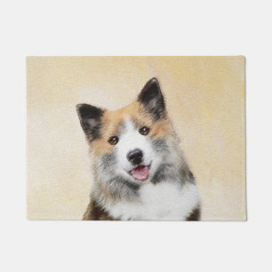 Icelandic Sheepdog Painting - Original Dog Art Doormat