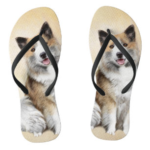 Icelandic Sheepdog Painting - Original Dog Art Thongs