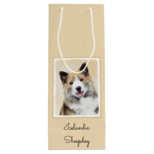 Icelandic Sheepdog Painting - Original Dog Art Wine Gift Bag