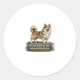 Icelandic Sheepdog – Powered by Happiness Classic Round Sticker