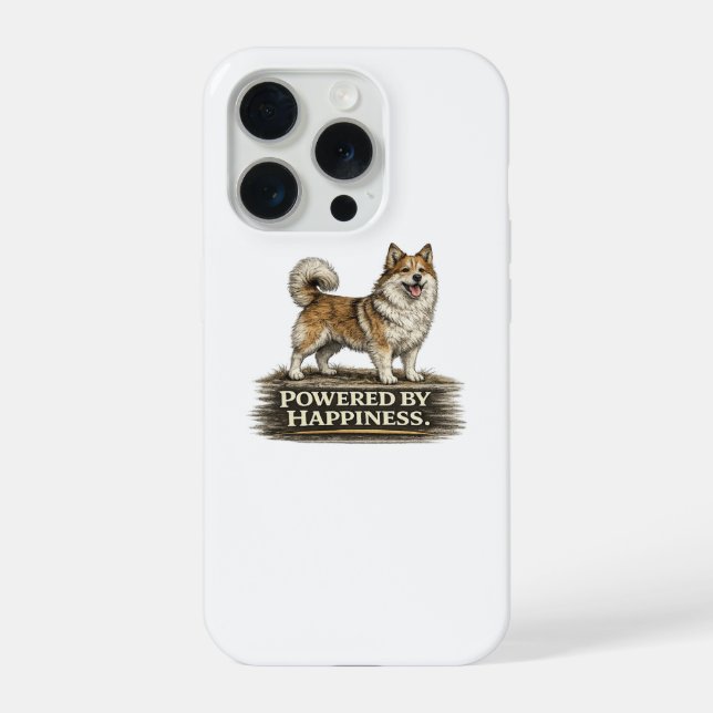 Icelandic Sheepdog – Powered by Happiness iPhone Case (Back)