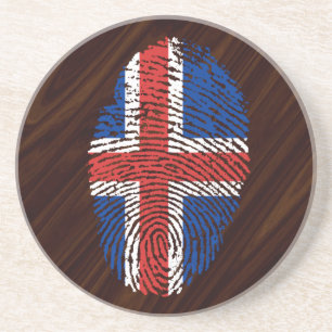 Icelandic touch fingerprint flag coaster