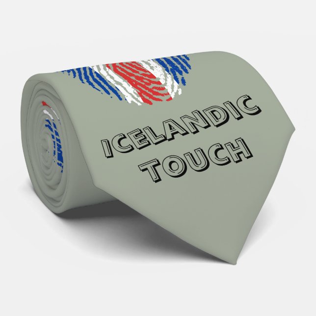 Icelandic touch fingerprint flag tie (Rolled)