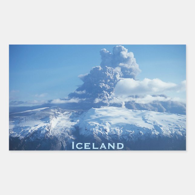 Icelandic Volcano Eruption Rectangular Sticker (Front)