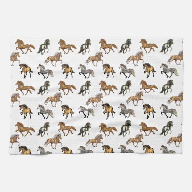 Icelandics in Gait Tea Towel (Horizontal)