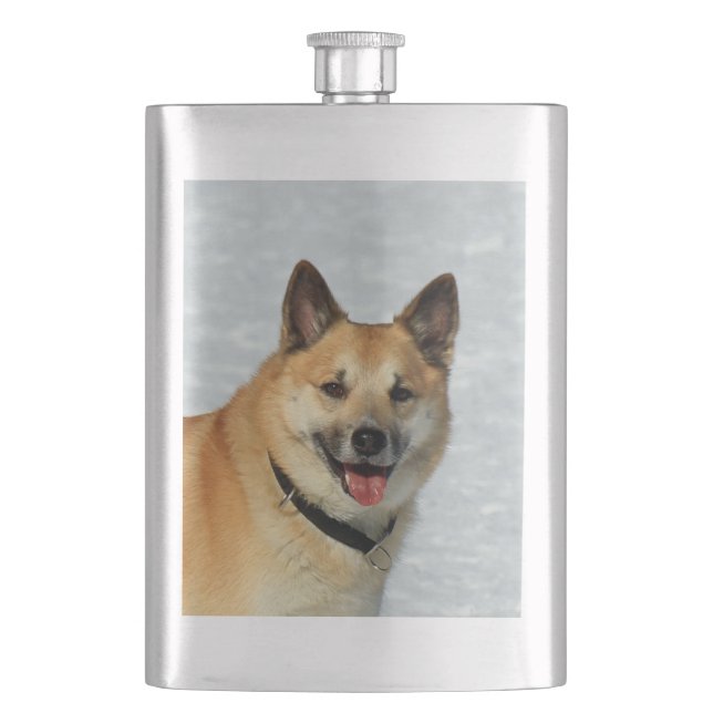 IcelandicSheepdog20150904 Hip Flask (Front)