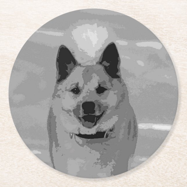 IcelandicSheepdog20151203 Round Paper Coaster (Front)