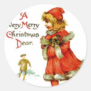 Iceskating child classic round sticker