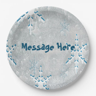 IceSnowflakes Christmas Paper Plate