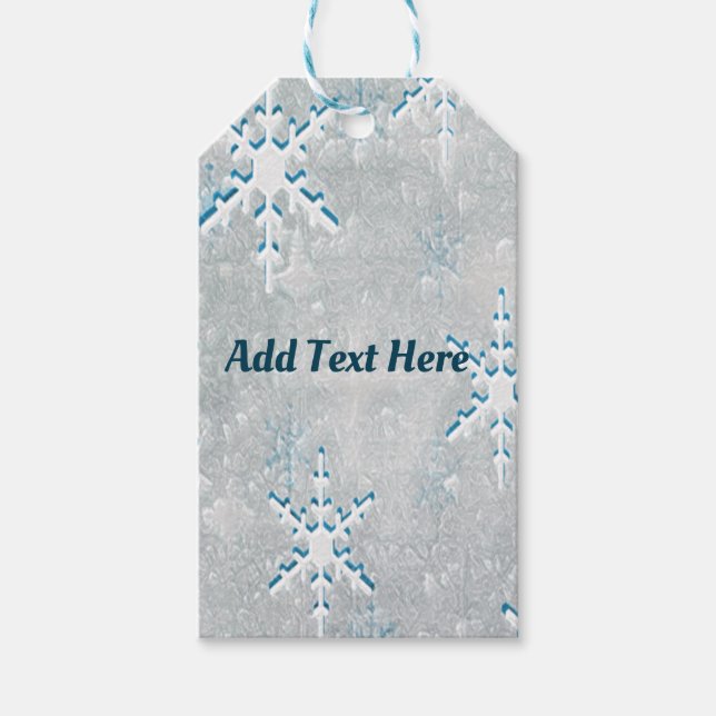IceSnowflakes Christmas Personalized  Gift Tags (Front)