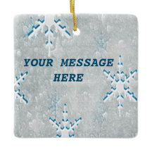 IceSnowflakes Square Ceramic Decoration