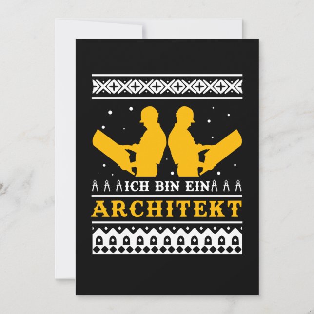 Ich Bin Ein Architekt Ugly Christmas Sweater Gift Invitation (Front)