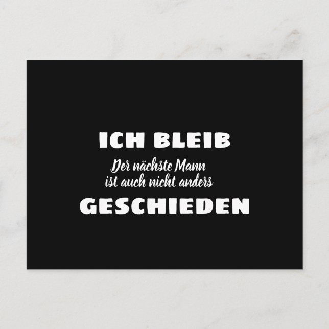 Ich bleib geschieden postcard (Front)