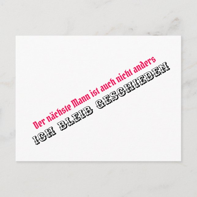 Ich bleib geschieden postcard (Front)