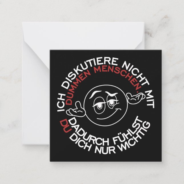 Ich diskutiere nicht mit dummen Menschen Card (Front)