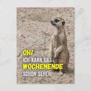 Ich kann das Wochenende schon sehen - Erdmännchen Postcard