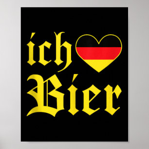 Ich Liebe Bier Funny German I Love Beer Tank Top Poster