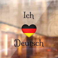 "Ich Liebe Deutsch" I Heart German Window Cling