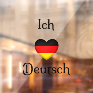 "Ich Liebe Deutsch" I Heart German Window Cling
