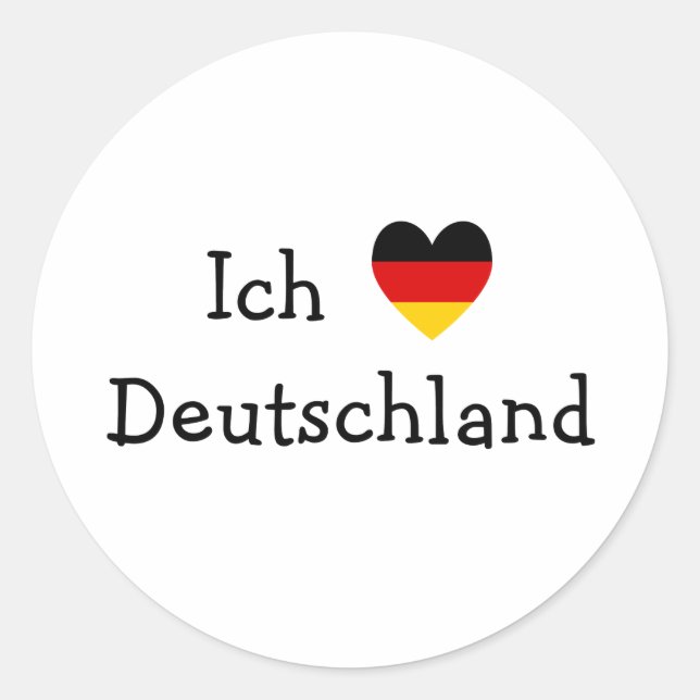 Ich liebe Deutschland Classic Round Sticker (Front)