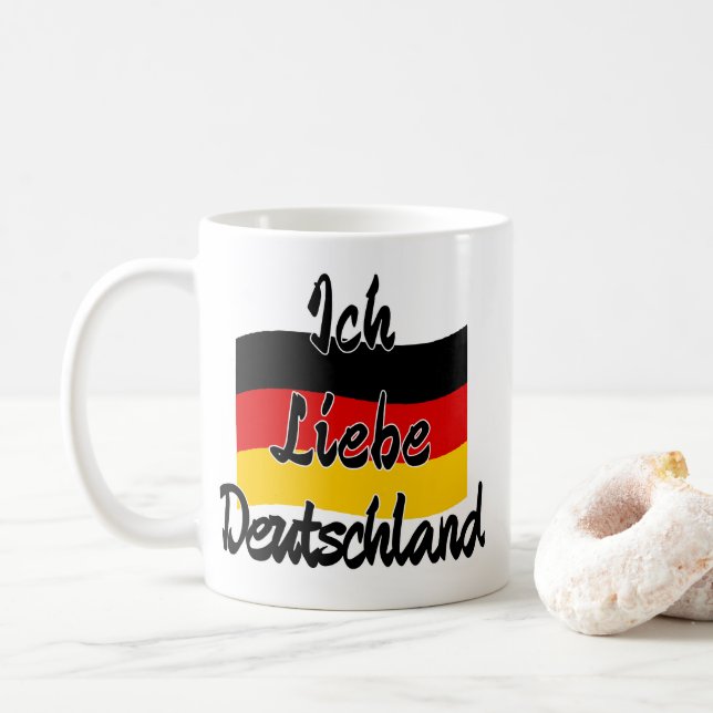 Ich Liebe Deutschland Coffee Mug (With Donut)