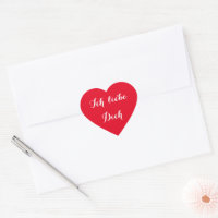 Ich liebe Dich I Love You in German Heart Sticker