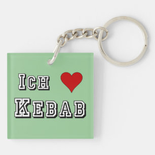 Ich Liebe Kebab I love kebab Deutsche German Key Ring