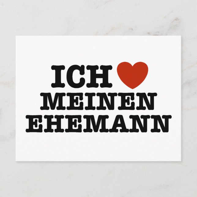 Ich Liebe Meinen Ehemann Postcard (Front)