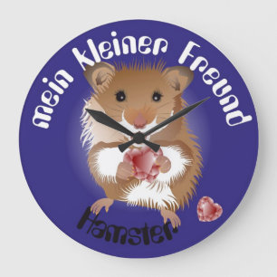 Ich liebe meinen kleinen Hamster Uhr Large Clock