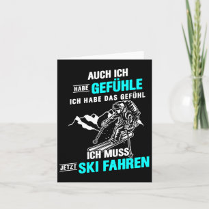 Ich Muss Ski Driving Skier Mountain Sport Ski Pist Card