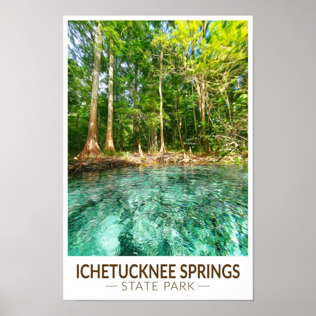 Ichetucknee Springs State Park Florida Watercolor Poster (Front)