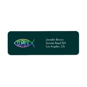 Ichthus Christian Fish Address Label Return Address Label