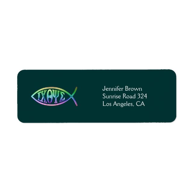 Ichthus Christian Fish Address Label Return Address Label (Front)