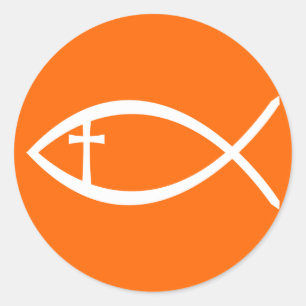 Ichthus Christian Fish Classic Round Sticker