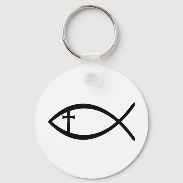 Ichthus Christian Fish Key Ring (Front)