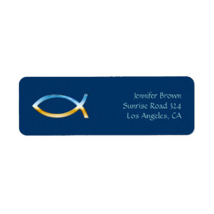 Ichthus - Christian Fish Symbol - Address Label Return Address Label