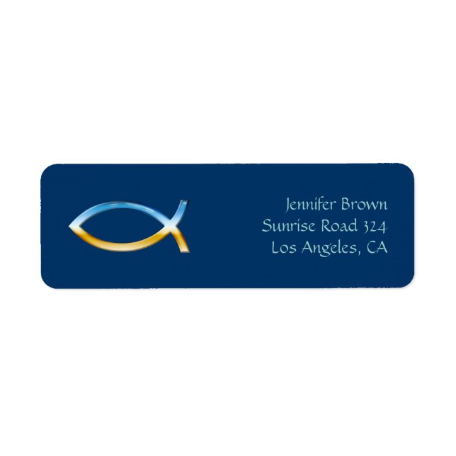 Ichthus - Christian Fish Symbol - Address Label Return Address Label (Front)
