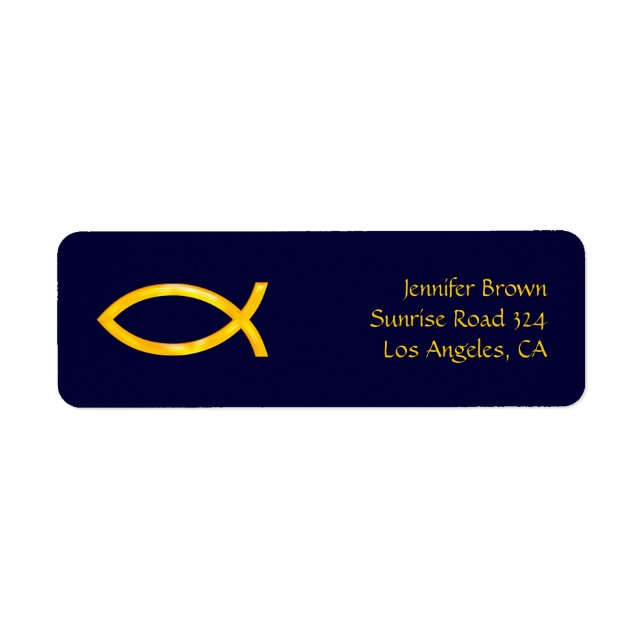Ichthus - Christian Fish Symbol - Address Label Return Address Label (Front)