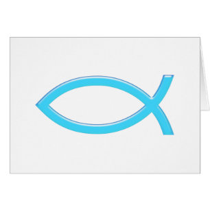 Ichthus - Christian Fish Symbol - Blue