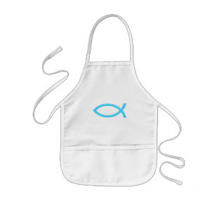 Ichthus - Christian Fish Symbol - Blue Kids Apron