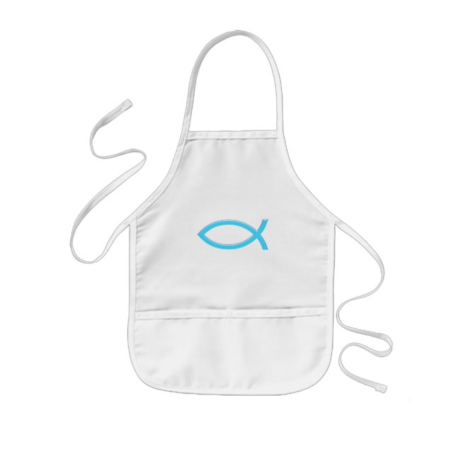 Ichthus - Christian Fish Symbol - Blue Kids Apron (Front)