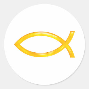 Ichthus - Christian Fish Symbol Classic Round Sticker