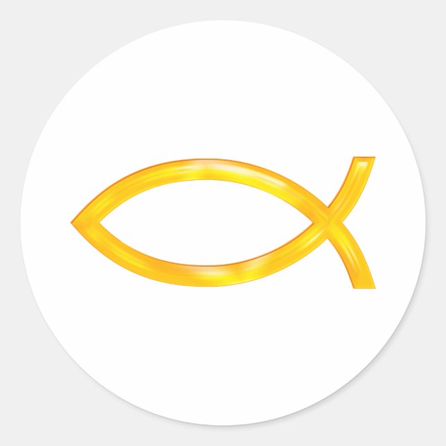 Ichthus - Christian Fish Symbol Classic Round Sticker (Front)