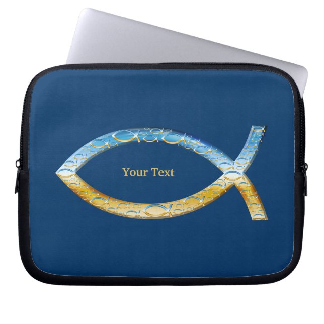 Ichthus - Christian Fish Symbol - Customisable Laptop Sleeve (Front)