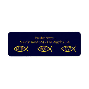 Ichthus - Christian Fish Symbol Return Address Label